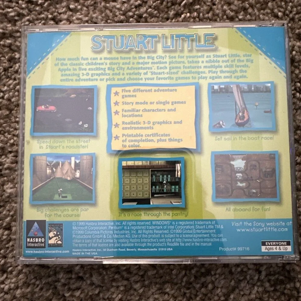 Stuart Little Big City Adventures (Jewel Case) - PC CD-ROM Video Game Mint Disc